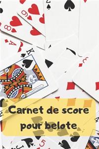 Carnet de score pour belote