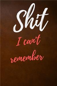 Shit I Can't Remember
