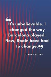 JOHAN CRUYFF Quote Notebook For Fc Barcelona Fans