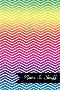 Notes & Stuff Lined Notebook With Bright Colors Chevron Pattern Cover