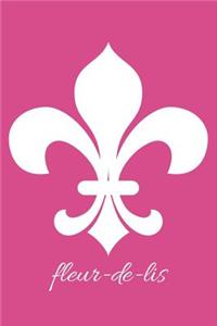 fleur-de-lis - Fuchsia Lined Notebook with Margins