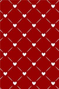 Bullet Journal Notebook White Quilted Hearts Pattern 2
