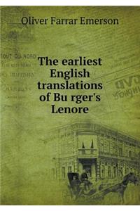 The earliest English translations of Bürger's Lenore