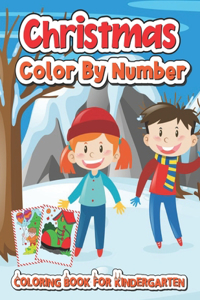 Christmas color by number coloring book for kindergarten