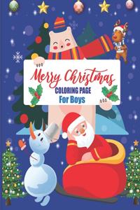 Merry Christmas Coloring Page For Boys