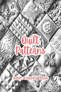 Quilt Patterns Adult Coloring Book Grayscale Images By TaylorStonelyArt