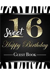 Sweet 16 Happy Birthday Guest Book