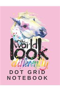 Dot Grid Notebook for Girls Pink Unicorn Cover Art Dotted Journal Pages for Creative Planning, Sketching, Doodling, Writing