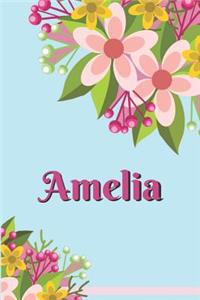 Amelia Personalized Blank Lined Journal Notebook