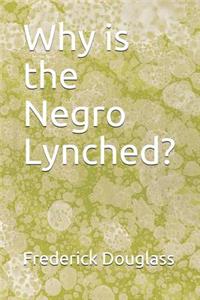 Why Is the Negro Lynched?