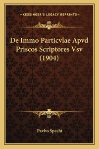 De Immo Particvlae Apvd Priscos Scriptores Vsv (1904)