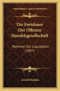 Fortdauer Der Offenen Handelsgesellschaft