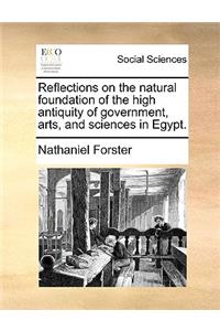 Reflections on the natural foundation of the high antiquity of government, arts, and sciences in Egypt.