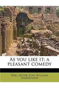 As You Like It; A Pleasant Comedy
