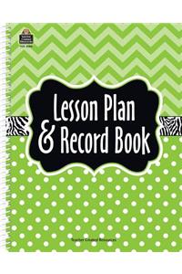 Lime Chevron and Dots Lesson Plan & Record Book