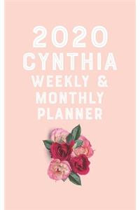 CYNTHIA planner 2020-2021, planner calendar 2020 for CYNTHIA Monthly Weekly 2020 Planner A beautiful