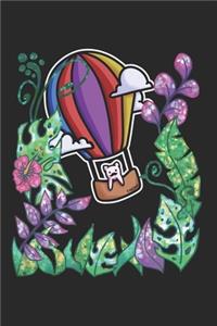 Cat Hot Air Ballon Jungle Notebook