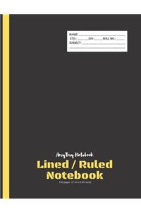 Lined / Ruled Notebook - AmyTmy Notebook - 140 pages - 7.44 x 9.69 inch - Matte Cover