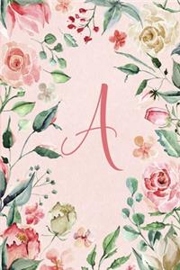 2020 Weekly Planner - Letter A - Pink Green Floral Design