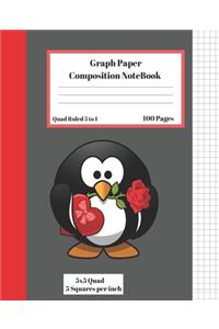 Graph Composition Notebook 5 Squares per inch 5x5 Quad Ruled 5 to 1 100 Pages