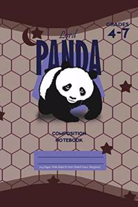 Lord Panda Primary Composition 4-7 Notebook, 102 Sheets, 6 x 9 Inch Coffee Cover