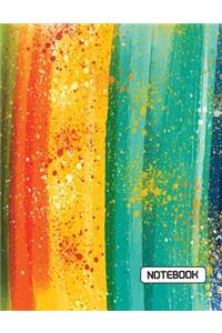 NoteBook: Artist RainBow On Cover This Notebook Journal Diary, 110 Dashed lines pages, 8.5" x 11", Date on top