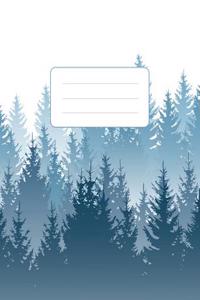 Composition Notebook: Cold Blue Forest Landscape: 100 Pages of 7.5