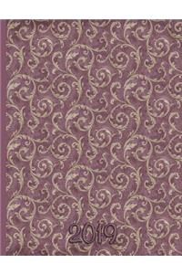 Wallpaper Damask Design - Mauve and Gold