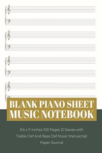 Blank Piano Sheet Music Notebook