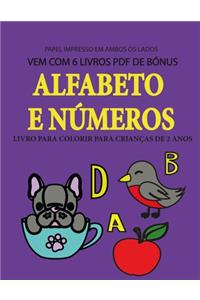 Livro para colorir para crianças de 2 anos (Alfabeto e números)