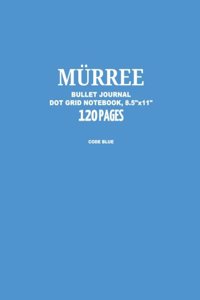 Murree Bullet Journal, Code Blue, Dot Grid Notebook, 8.5 x 11, 120 Pages