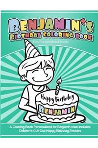 Benjamin's Birthday Coloring Book Kids Personalized Books