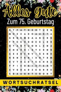 Alles Gute zum 75. Geburtstag - Wortsuchrätsel