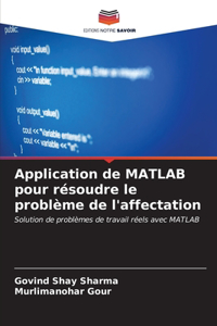 Application de MATLAB pour résoudre le problème de l'affectation