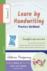 Learn by Handwriting, Practice Workbook - United States of America, States and Capitals - Cursive, Level 2