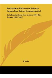 de Stasimo Philoctetae Fabulae Sophocleae Primo Commentatio I