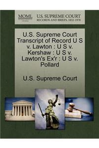 U.S. Supreme Court Transcript of Record U S V. Lawton