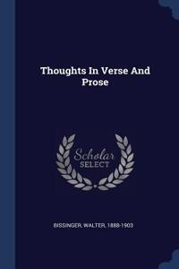 Thoughts In Verse And Prose