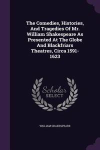 The Comedies, Histories, and Tragedies of Mr. William Shakespeare as Presented at the Globe and Blackfriars Theatres, Circa 1591-1623