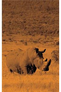 Alive! white rhino - Sepia - Photo Art Notebooks (5 x 8 series)