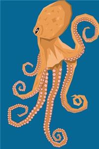 Awesome Octopus on Blue Illustration Art Journal