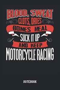 Blood Sweat clots dries. Shut up and keep Motorcycle Racing