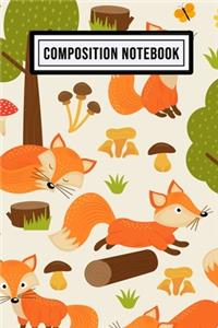 Fox Wide Ruled Composition Notebook