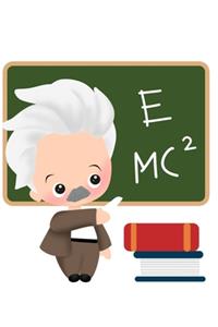 Cartoon of Albert Einstein and Relativity Formula - Blank Lined Notebook