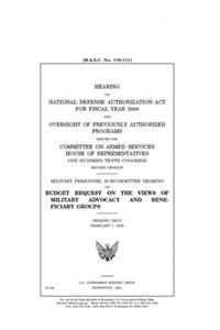 Hearing on National Defense Authorization Act for Fiscal Year 2009 and oversight of previously authorized programs