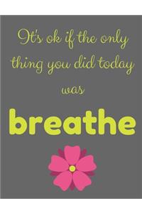 It's OK If The Only Thing You Did Today Was Breathe