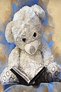 Grunge Teddy Bear Journal, College Ruled