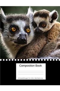 Composition Book 100 Sheets/200 Pages/7.44 X 9.69 In. Wide Ruled/ Lemur