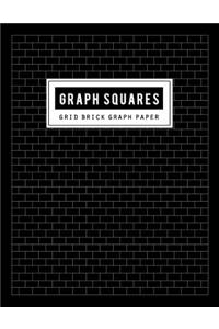 Brick Graph Paper: Grid Bulk Notebook and Ruled White Paper Handwriting for Structuring, Sketch, Technical of Design (Thick Solid Lines) Black Cover