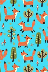 Journal Notebook Cute Foxes Pattern 2